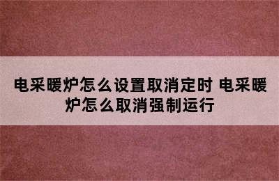 电采暖炉怎么设置取消定时 电采暖炉怎么取消强制运行